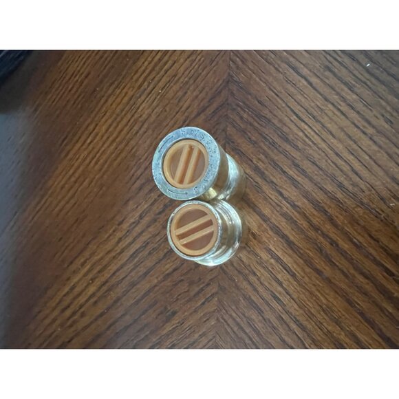 Vintage Brass & Silver-Toned Interlocking Salt & Pepper Shakers - Picture 3 of 3